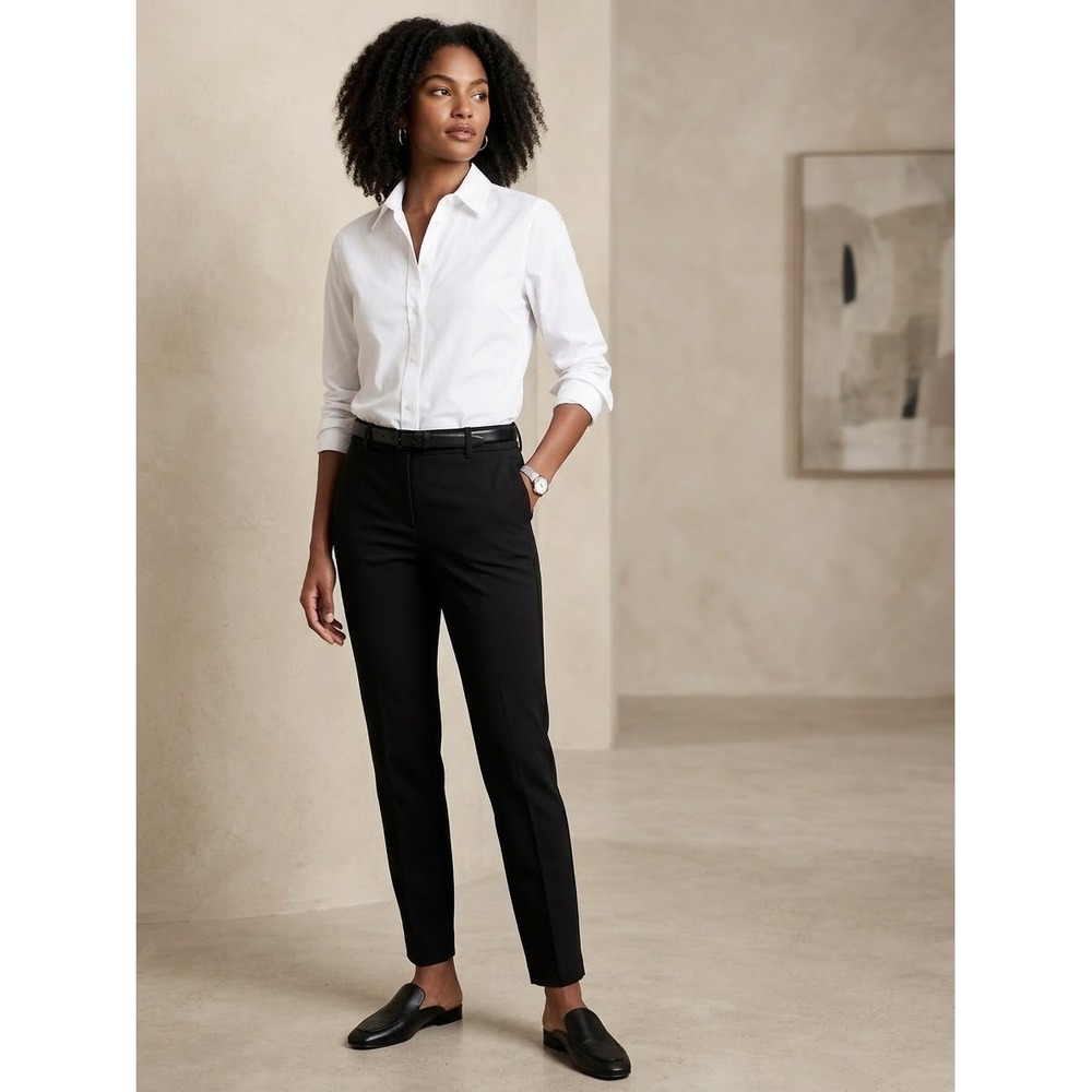 Jil Sander Black Tailored Slim Fit Trousers Pants Size 44 NEW